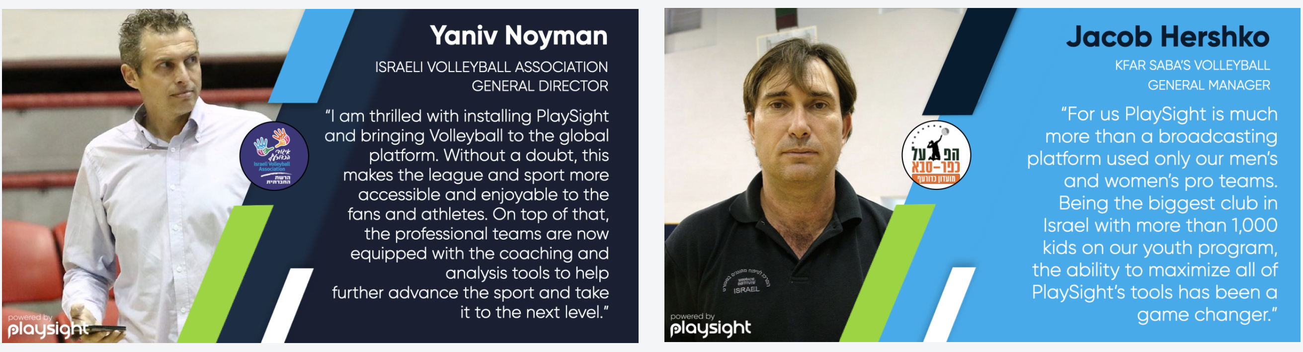 After successful first year, PlaySight and the Israeli Volleyball Association expand Smart Video AI and automated production partnership 5 Israel VB Quotes https://playsight.com